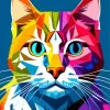 Geometric Abstract Kitty Diamond Painting