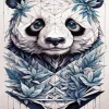 Geometric Abstract Panda Diamond Painting
