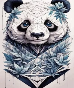 Geometric Abstract Panda Diamond Painting