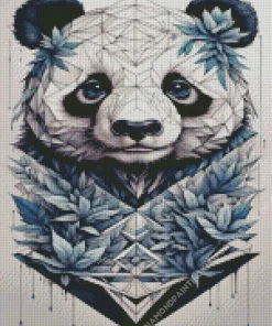 Geometric Abstract Panda Diamond Painting