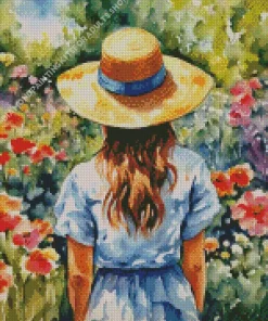 Girl In A Garden Art Diamond Painting
