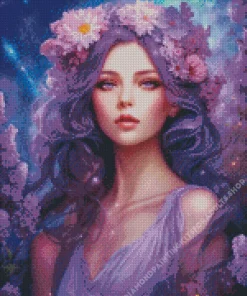 Girl In Lavender Art Diamond Painting