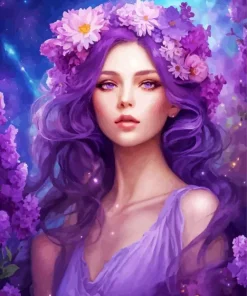 Girl In Lavender Art Diamond Painting