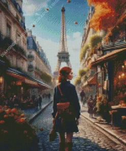 Girl In Paris Art Diamond Painting