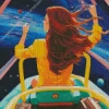 Girl In Space Illustration Diamond Painting