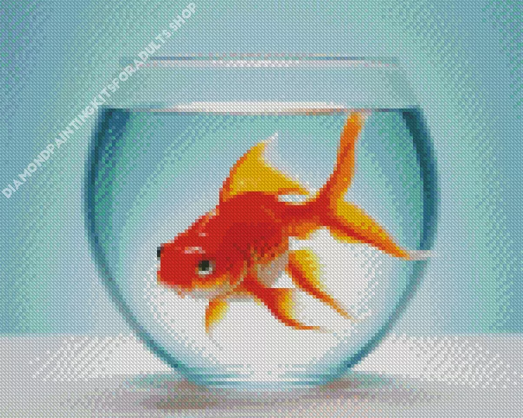 goldfish in a bowl Diamond By Numbers Goldfish In A Bowl Diamond Painting