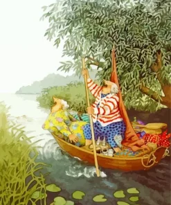Grandmothers On Boat Art Diamond Painting
