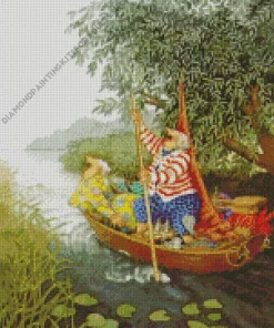 Grandmothers On Boat Art Diamond Painting