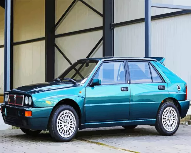green lancia car Diamond Paintings Green Lancia Car Diamond Painting