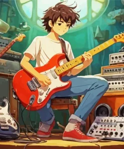 Guitarist Anime Boy Diamond Painting