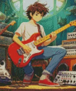Guitarist Anime Boy Diamond Painting