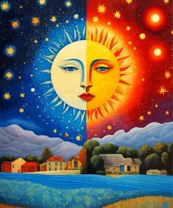 Half Day Half Night Diamond Painting