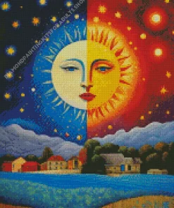 Half Day Half Night Diamond Painting
