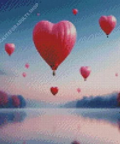 Heart Air Balloon Diamond Painting