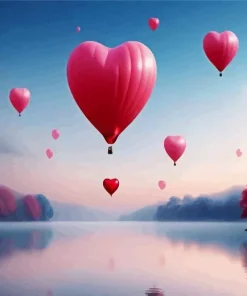 Heart Air Balloon Diamond Painting