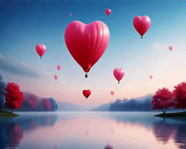 heart air balloon Diamond Paintings Heart Air Balloon Diamond Painting