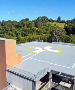 Helicopters Helipad Diamond Painting