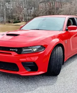 Hellcat Charger Red Diamond Painting