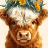 Highland Baby Cow Diamond Painting