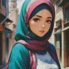 Hijab Anime Girl Diamond Painting