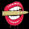 Lips Biting Bullet Diamond Painting