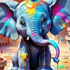 Little Colorful Elephant Art Diamond Painting