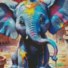 Little Colorful Elephant Art Diamond Painting