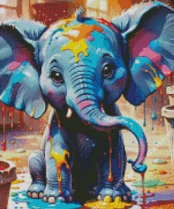 Little Colorful Elephant Art Diamond Painting