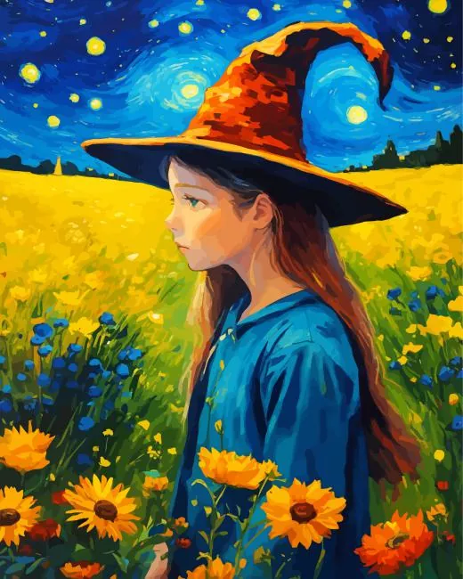 lonely little witch Diamond With Numbers Lonely Little Witch Diamond Painting