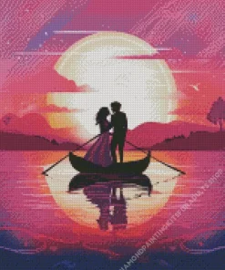 Lovers On Boat Diamond Painting