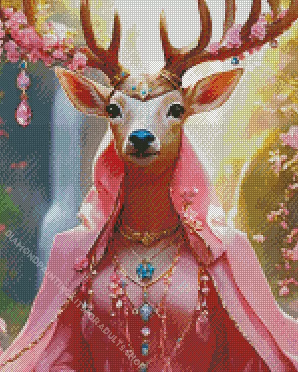magical guardian deer Diamond With Numbers Magical Guardian Deer Diamond Painting