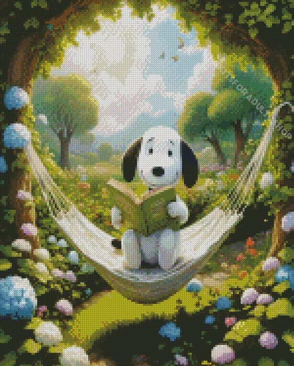 nerd snoopy Diamond By Numbers Nerd Snoopy Diamond Painting