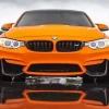 Orange Bmw Lava Car Diamond Painting