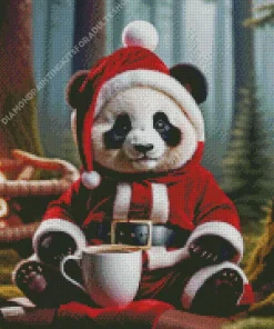Panda Celebrating Christmas Diamond Painting