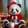 Panda Celebrating Christmas Diamond Painting