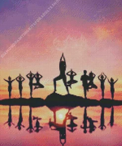 People Practicing Yoga Together Diamond Painting
