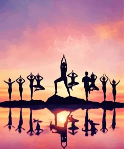 People Practicing Yoga Together Diamond Painting