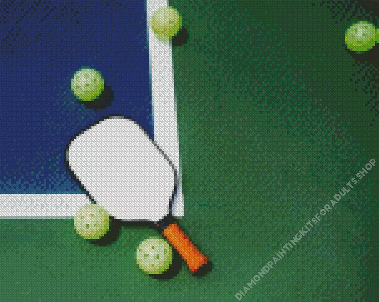 pickleball racket Diamond With Numbers Pickleball Racket Diamond Painting