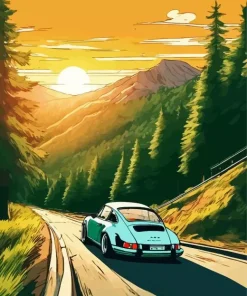 Porsche Illustration Diamond Painting