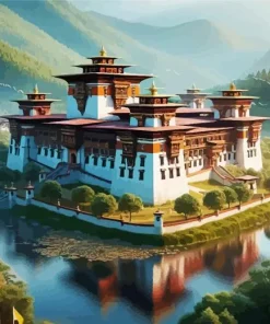 Punakha Dzong Diamond Painting