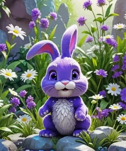 Purple Bunny Diamond Painting