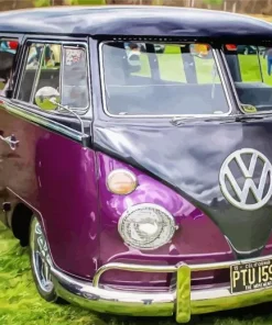 Purple Volkswagen Bus Diamond Painting