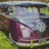 Purple Volkswagen Bus Diamond Painting