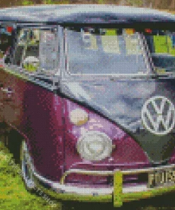 Purple Volkswagen Bus Diamond Painting