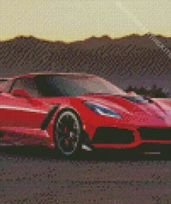 Red And Black Corvette Diamond Painting