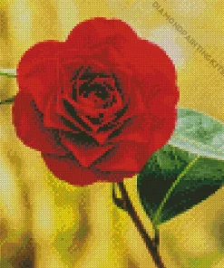 Red Camellia Flower Diamond Painting