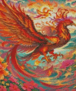 Red Flying Phoenix Diamond Painting