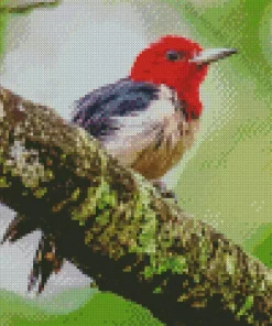Red Headed Woodpecker Diamond Painting