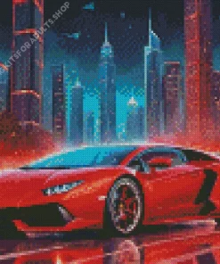 Red Lamborghini Diamond Painting