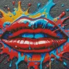 Splatter Lips Diamond Painting